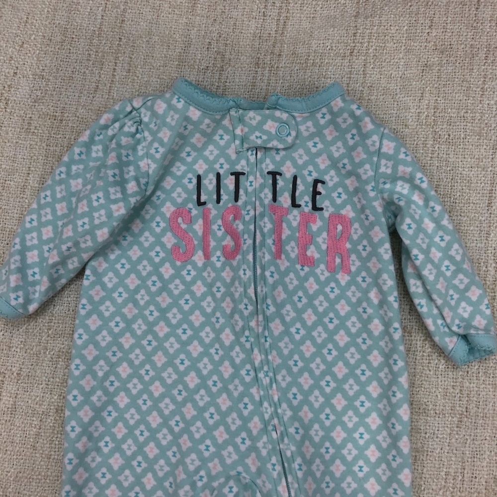 Carter's Little Sister Footed Pajama 3M - Picture 2 of 6